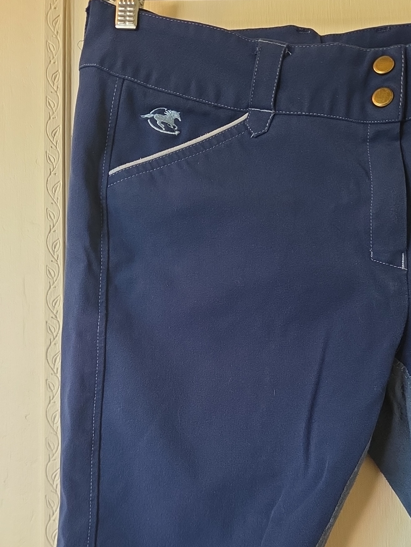 Smartpak Piper Suede Fullseat Breeches - Navy/Sky - 34 Long — image 3 of 8
